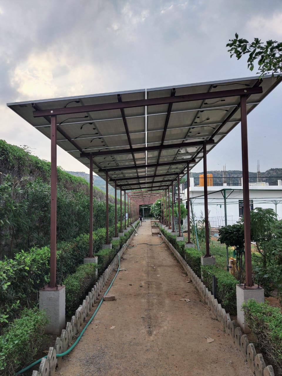 Solar garden walkway pergola Rajasthan